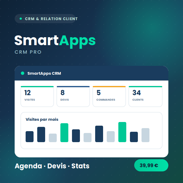 Apercu SmartApps CRM Pro - Suivi de la relation client